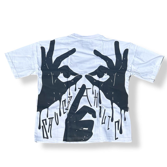 Hands oversized tee white